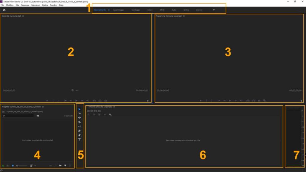 Principali pannelli e strumenti in Premiere: a cosa servono?