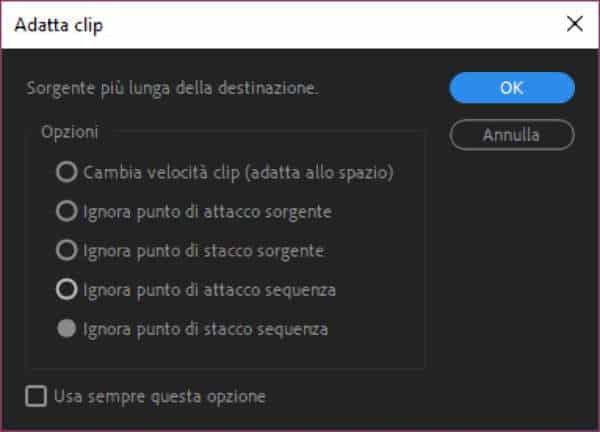Adattare una clip in Adobe Premiere 2019 Adattare una clip in Adobe Premiere 2019