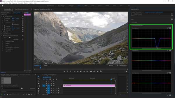 Correzione selettiva del colore in Adobe Premiere 2019: tonalità vs saturazione