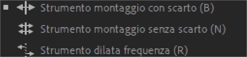 Strumeni Premiere: montaggio con scarto, montaggio senza scarto, dilata frequenza Strumeni Premiere: montaggio con scarto, montaggio senza scarto, dilata frequenza