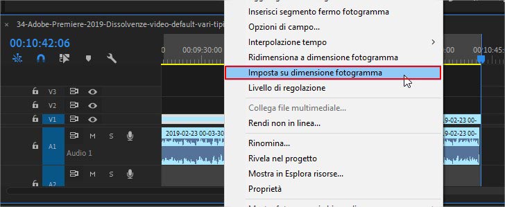 Imposta a dimensione fotogramma