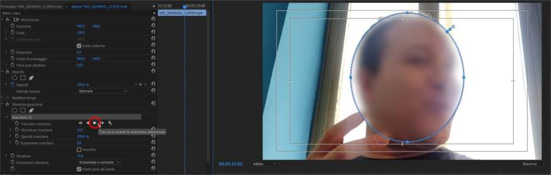 Maschere in Adobe Premiere: autotracking