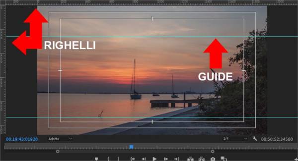 Visualizzare i righelli e le guide nei monitor di Adobe Premiere 2019