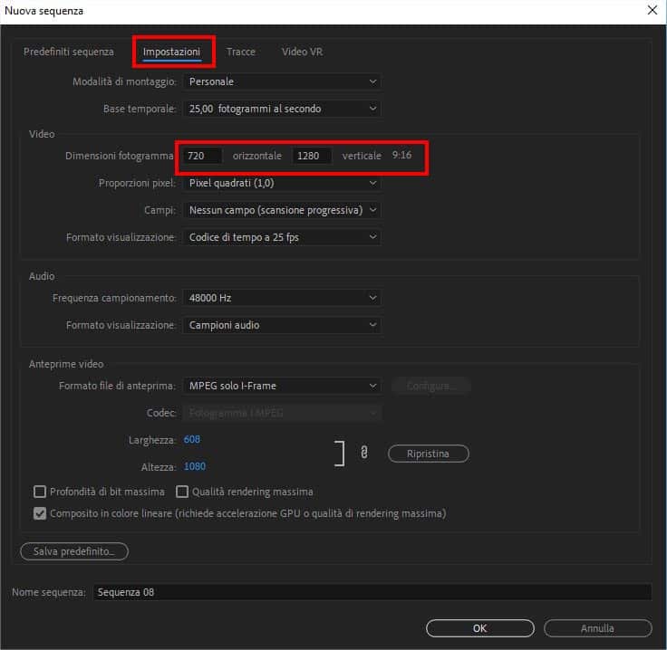 Creare Instagram Stories e video da condividere su Facebook e altri social network utilizzando Adobe Premiere 2019