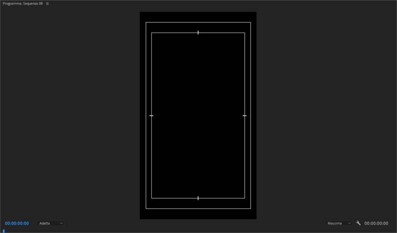 Sequenza verticale realizzata in Premiere per creare contenuti da condividere sui social