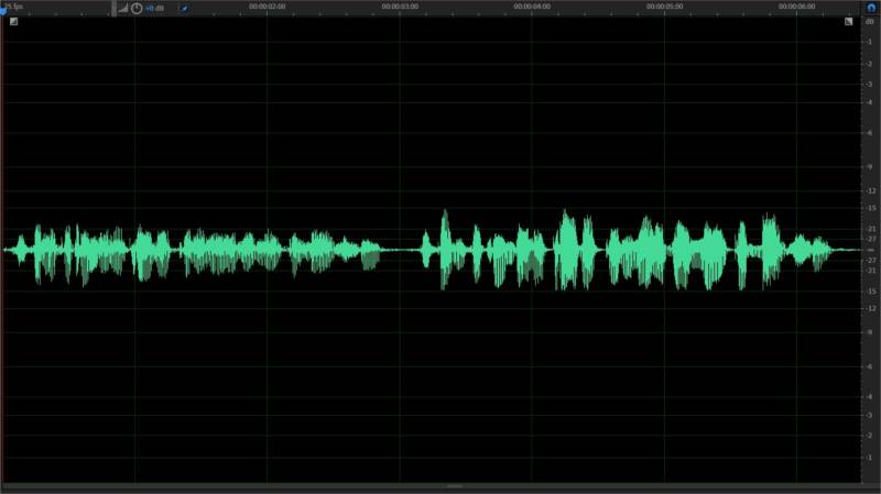 Dopo aver applicato il compressore audio ecco come si presenta l'onda sonora