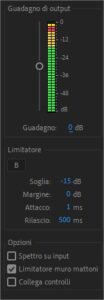 Il limitatore audio del compressore multibanda dI Adobe Premiere Pro