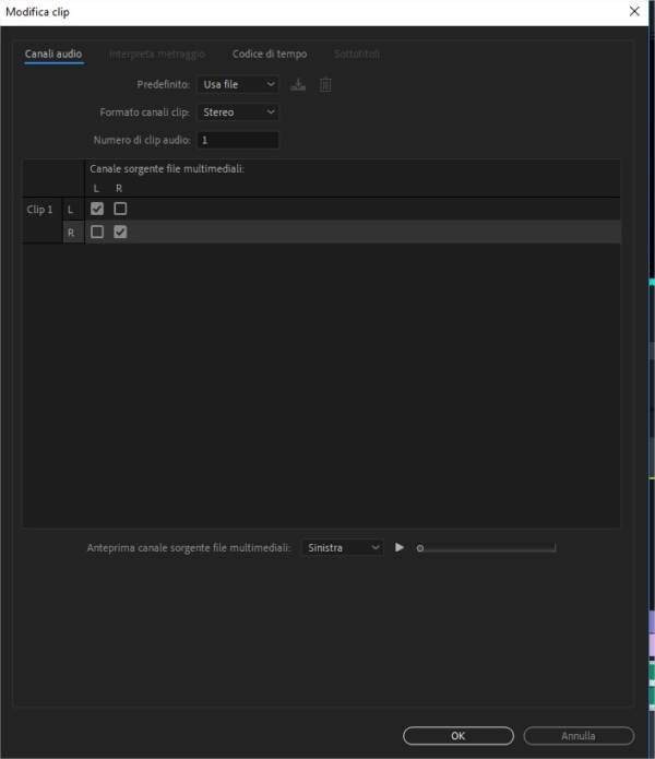 Come mappare i canali audio in Adobe Premiere Pro