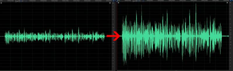 In questo esempio è possibile vedere come in certi casi normalizzare l'audio aiuta ad aumentare il volume della traccia