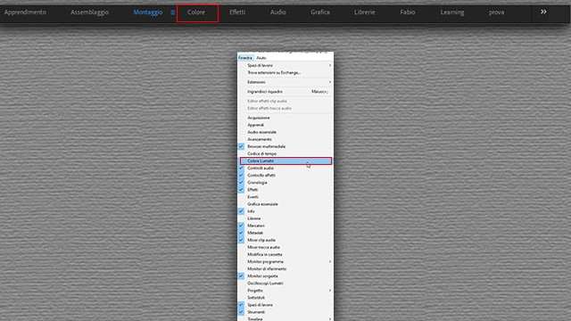 Come aprire il pannello Lumetri Color in Adobe Premiere Pro