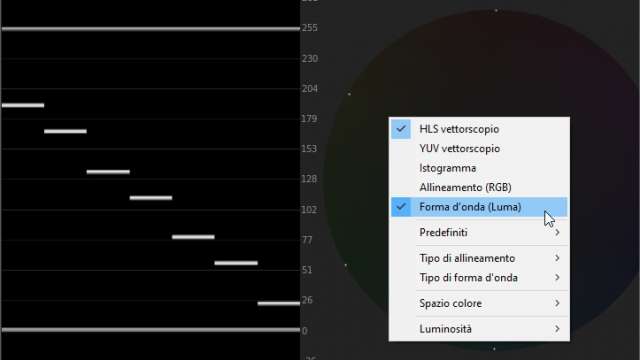 Il vettorscopio e l'oscilloscopio in Adobe Premiere Pro