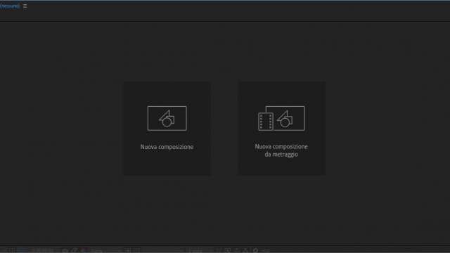 Nuova composizione nel pannello composizione Nuova composizione nel pannello composizione