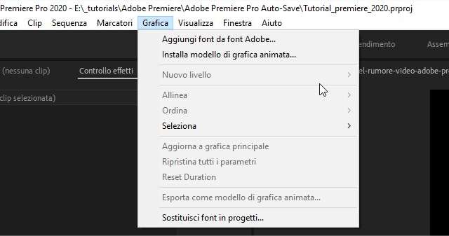 Come aggiunere grafica in Adobe Premiere Pro