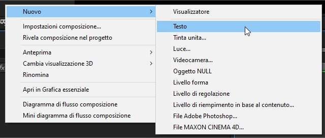 Come inserire del testo in After Effects
