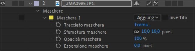 Le proprietà delle maschere in After Effects