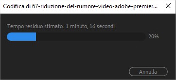 Encoding in Progress in Adobe Premiere Pro