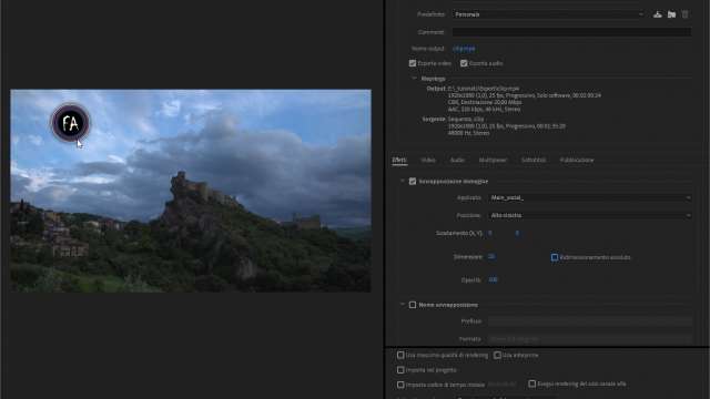 Come inserire un'immagine in sovraimpressione quando si esporta un video con Adobe Premiere Pro