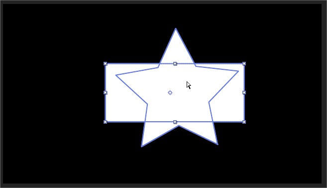 La stella è sopra il rettangolo