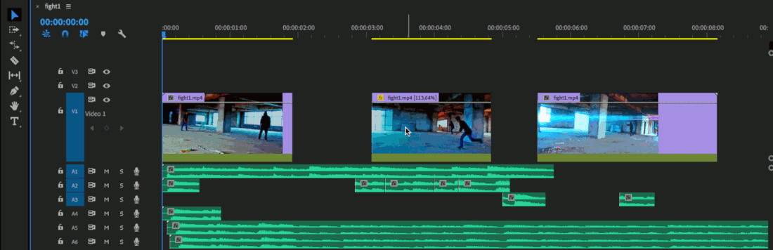 Strumento dilata frequenza fotogrammi di Adobe Premiere Pro
