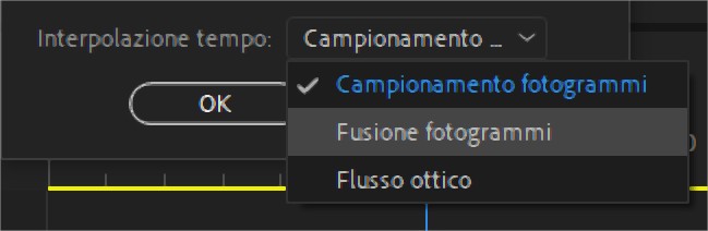 Interpolazione del tempo in Adobe Premiere Pro