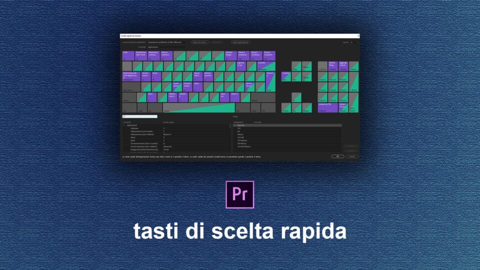 Elenco completo tasti di scelta rapida (shortcuts) in Adobe Premiere Pro