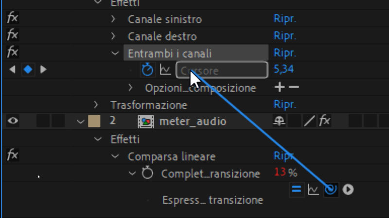 File Audio in Adobe After Effects: converti audio in fotogrammi chiave
