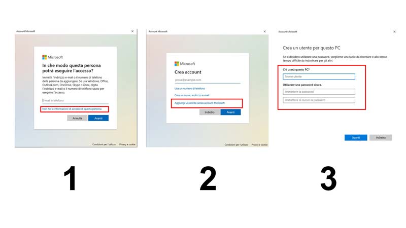 Come creare un nuovo account utente in windows 10