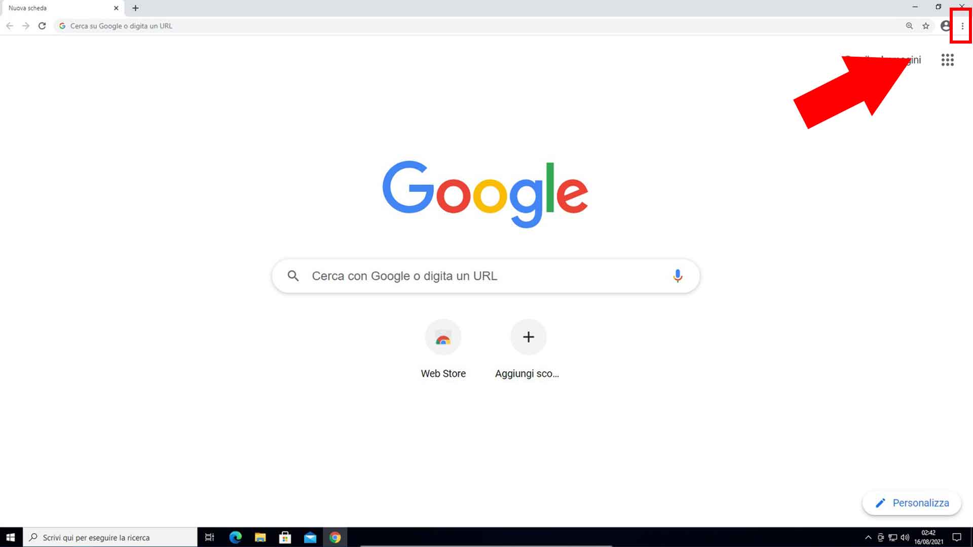 In alto a destra cliccare sui tre puntini verticali