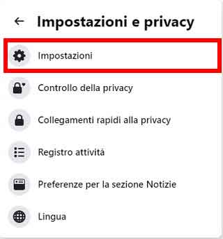 Come cancellarsi definitivamente da Facebook - STEP 2 - Impostazioni