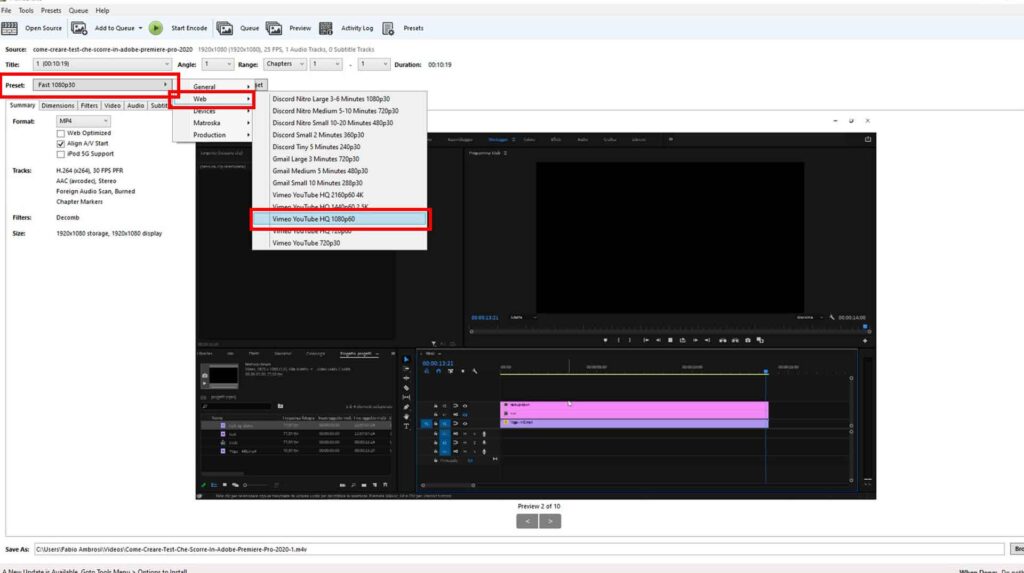 Come convertire un file video / audio gratuitamente usando HandBrake - STEP 2 - Scegliere un preset Come convertire un file video / audio gratuitamente usando HandBrake - STEP 2 - Scegliere un preset