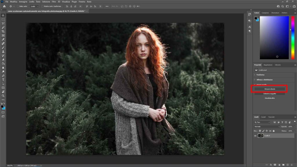 Come scontornare automanticamente una fotografia in Photoshop: Step 3