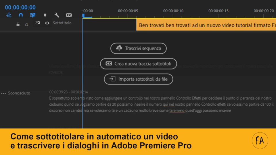 Come sottotitolare in automatico un video in Adobe Premiere Pro 2021