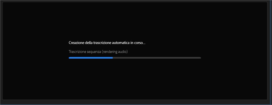 Come sottotitolare automaticamente un video usando Adobe Premiere Pro: STEP 5 - Attendere l'analisi