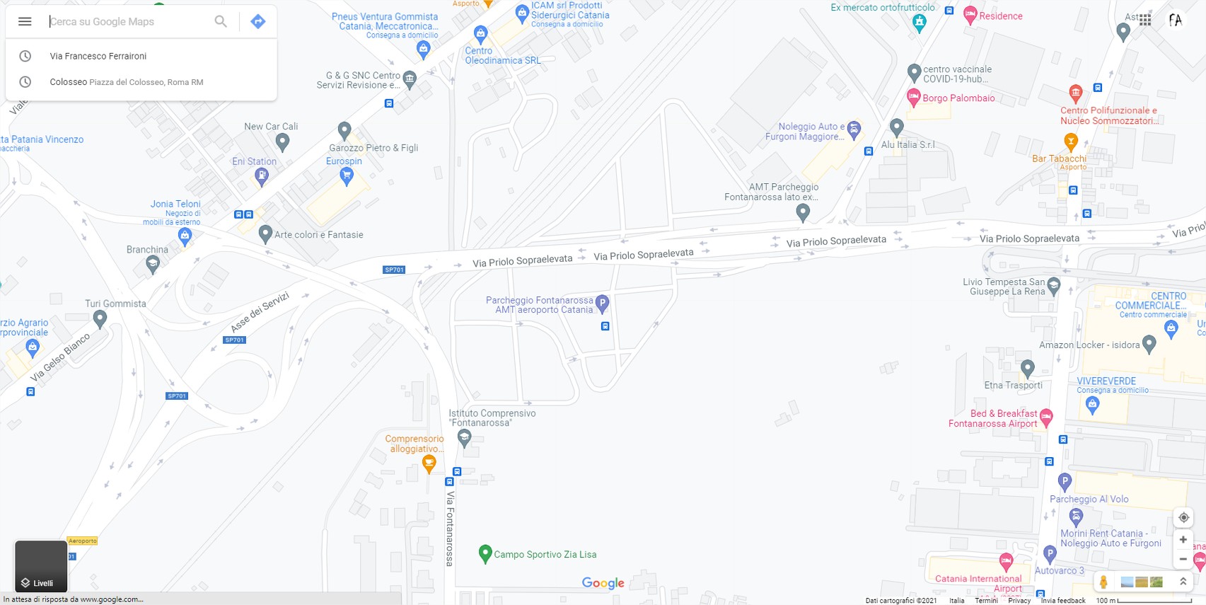 Aprite Google Maps dal vostro browser preferito