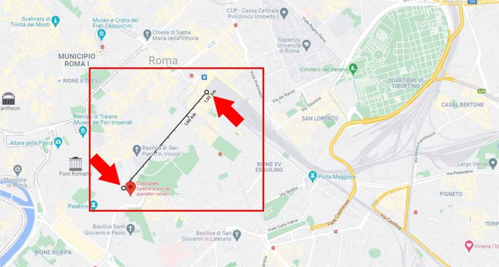 Come misurare la distanza con Google Maps - STEP 4 - Clicca su un altro punto della mappa (o più punti)