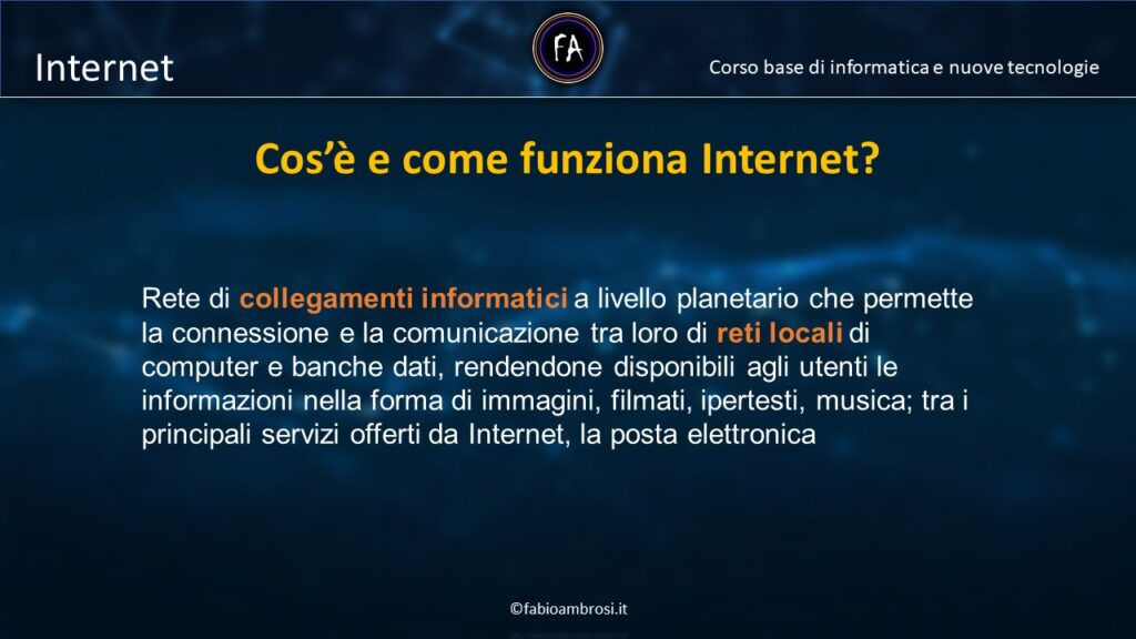 Definizione di Internet Definizione di Internet