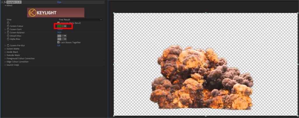 Creare trasparenza con il Chroma Key in After Effects