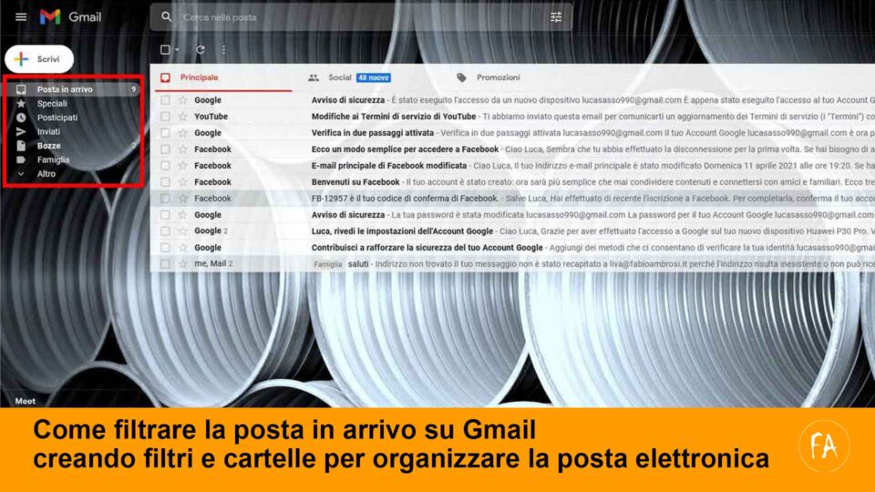 Guida: creare filtri in Gmail per organizzare la posta elettronica