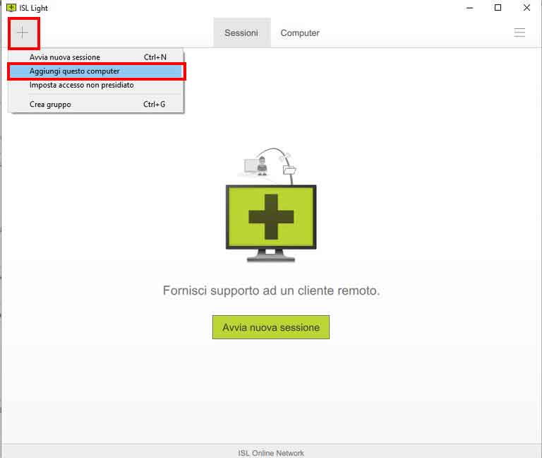 ISL Light: aggiungi questo computer ISL Light: aggiungi questo computer