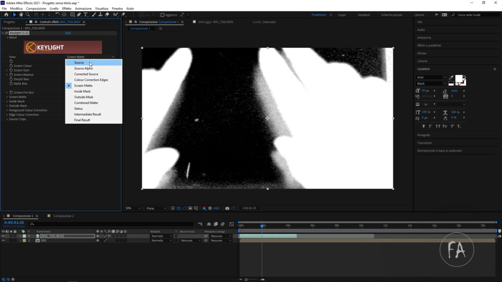 La luminanza può essere sfruttata per creare trasparenza