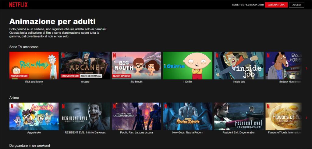 Categorie segrete Neflix: cartoni animati per adulti