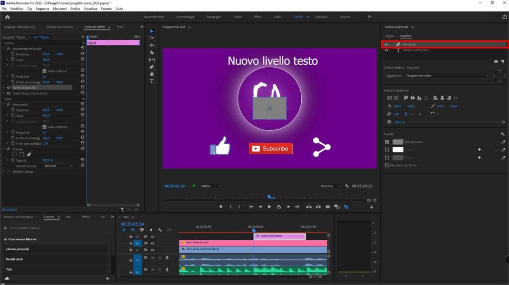 Come inserire rettangoli e forme geometriche nei video montati con Premiere Pro
