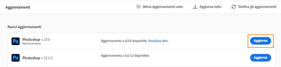 Come aggiornare Adobe Premiere Pro e i prodotti Adobe Creative Cloud - STEP 3 - Clicca su Aggiorna