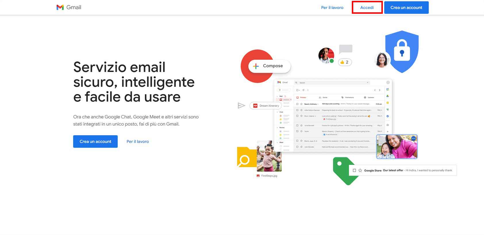 Aprire Gmail
