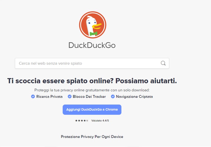 Motori di ricerca alternativi a Google: DuckDuckGo