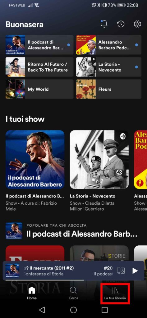 Come creare una playlist su Spotify - STEP 1 - Accedi alla libreria