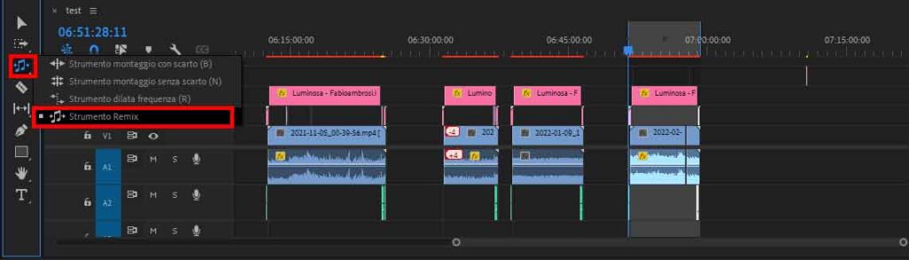 Come usare il nuovo strumento REMIX disponibile in Premiere Pro 2022 versione 22.2 febbraio 2022