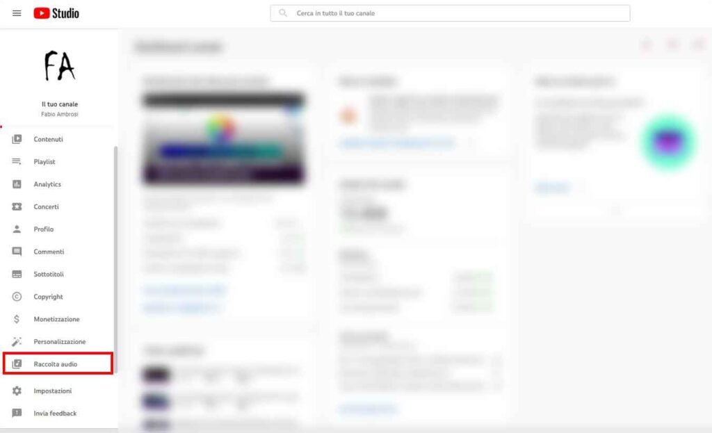 Come usare Youtube Studio per scaricare musica gratis per i video - STEP 2 - Raccolta Audio Come usare Youtube Studio per scaricare musica gratis per i video - STEP 2 - Raccolta Audio