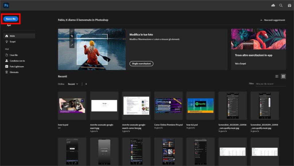 Come creare gif animate con Photoshop - STEP 1- -Crea nuovo progetto