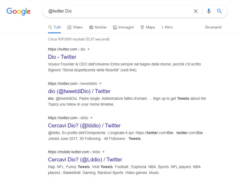 Ricercha avanzate in Google Search: ricerca all'interno dei Social Media